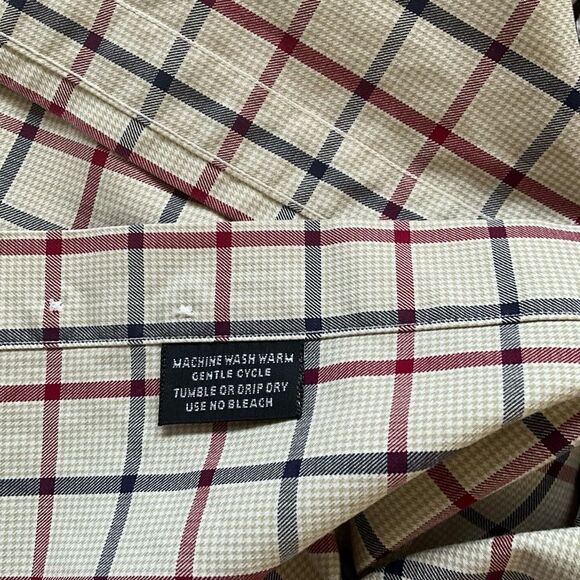 Faconnable Men's Classic Fit Dress Shirt Size 16.5 Long Sleeve Plaid Made in USA - Picture 11 of 11